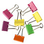 Fashion Binder Clips, 1 1/4 inch;, Assorted Colors, Pack Of 12