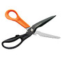 Fiskars; Cuts+More&trade; Scissors, 9 inch;, Straight, 30% Recycled, Black/Orange