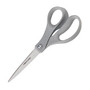 Fiskars; Office Scissors, 8 inch;, Straight Pointed, Gray
