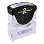 AccuStamp Pre-Inked Message Stamp,  inch;Completed inch;, 1 3/4 inch; x 1/2 inch; Impression, Blue