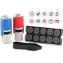 Stamp-Ever 10-in-1 Stamp Kit - Message/Design Stamp -  inch;Needs Work, Good Work, Great Job, Thumbs Up, Star, Smiley Face, Frowning Face, Checkmark, A+, Way To Go inch; - 0.63 inch; Impression Diameter - Blue, Red - 1 Each