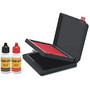 U.S. Stamp & Sign Traditional Felt Stamp Pad - 1 Each - 4 inch; Width x 2.4 inch; Depth - Felt Pad - Red, Black Ink - Plastic