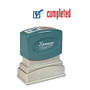 Xstamper; Pre-Inked, Re-Inkable Two-Color Title Stamp,  inch;Completed inch;