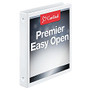 Cardinal; Premier EasyOpen; ClearVue&trade; Locking Round Ring Binder, 1 inch; Rings, 44% Recycled, White