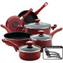 Farberware 12-Piece Cookware Set, Red