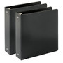 Just Basics Economy Reference Binder, 2 inch; Rings, 375-Sheet Capacity, Black, Pack Of 2