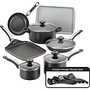 Farberware 17-Piece Cookware Set, Black