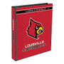 Markings by C.R. Gibson; Round-Ring Binder, 1 inch; Rings, 150-Sheet Capacity, Louisville Cardinals