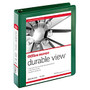 Office Wagon; Brand Durable View Binders, 1 1/2 inch; Rings, 61% Recycled, Dark Green