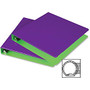 Samsill Fashion Two-tone Round Ring Binders - 1 inch; Binder Capacity - Letter - 8 1/2 inch; x 11 inch; Sheet Size - Round Ring Fastener - 2 Internal Pocket(s) - Polypropylene - Purple, Lime - Recycled - 2 / Pack