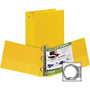 Samsill Ring Binder - 3 inch; Binder Capacity - Round Ring Fastener - Inside Front & Back Pocket(s) - Board, Vinyl - Yellow - 1 Each