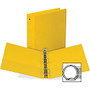 Samsill Value Ring Binder - 2 inch; Binder Capacity - Round Ring Fastener - Inside Front & Back Pocket(s) - Board, Vinyl - Yellow - 1 Each