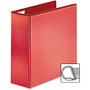 Sparco Ring Binder - 4 inch; Binder Capacity - D-Ring Fastener - 4 Pocket(s) - Polypropylene - Red - 1 Each