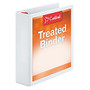 Treated ClearVue Locking D-Ring Binder, 2 inch; Rings, 52% Recycled, White