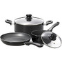 Starfrit Simplicity Cookware, 5-Piece Set, Gunmetal/Black