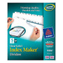 Avery; Index Maker; Clear Label Dividers With White Tabs, 5-Tab, Box Of 50 Sets