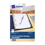 Avery; Preprinted Tab Dividers, Mini, 5 1/2 inch; x 8 1/2 inch;, A-Z Tabs, White