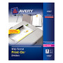 Avery; Print-On&trade; 30% Recycled Dividers, 8 1/2 inch; x 11 inch;, Wide Format Printer, 3-Hole Punched, 8-Tab, White Dividers/White Tabs, Pack Of 25 Sets