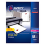 Avery; Print-On&trade; Dividers, 8 1/2 inch; x 11 inch;, 3-Hole Punched, 5-Tab, White Dividers/White Tabs, Pack Of 25 Sets