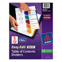 Avery; Ready Index; 30% Recycled Easy-Edit Table Of Contents Dividers, 5 Tabs Per Pack, Multicolor, 6 Packs