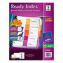 Avery; Ready Index; 30% Recycled Table Of Contents Dividers, 1-5 Tab, Multicolor