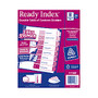 Avery; Ready Index; 30% Recycled Table Of Contents Dividers, Uncollated, 1-8 Tab Index Dividers, Multicolor, 24 Sets