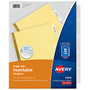 Avery; Worksaver; 30% Recycled Big Tab Insertable Tab Dividers, Gold Reinforced, 5-Tab, Buff Paper, Clear