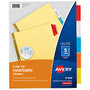 Avery; Worksaver; 30% Recycled Big Tab Insertable Tab Dividers, Gold Reinforced, 5-Tab, Buff Paper, Multi-Color