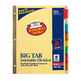 Avery; Worksaver; 30% Recycled Big Tab Insertable Tab Dividers, Gold Reinforced, 8-Tab, Buff Paper, Assorted