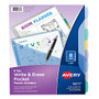 Avery; Write-On Dividers With Pockets, 8 1/2 inch; x 11 inch;, Multicolor, 8-Tab Set