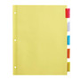 Office Wagon; Brand Insertable Dividers With Tabs, 8 1/2 inch; x 11 inch;, Assorted Colors, 5-Tab, Pack Of 6 Sets