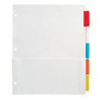 Office Wagon; Brand Insertable Pocket Dividers With Tabs, 9 1/8 inch; x 11 1/4 inch;, Assorted Colors, 5-Tab