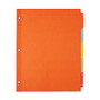 Office Wagon; Brand Plain Dividers With Write-On Tabs, Assorted Colors, 5-Tab