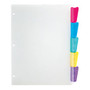 Office Wagon; Brand Plastic Dividers With Insertable Rounded Tabs, Assorted Colors, 5-Tab