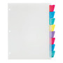 Office Wagon; Brand Plastic Dividers With Insertable Rounded Tabs, Assorted Colors, 8-Tab