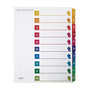 Office Wagon; Brand Preprinted Index Dividers, Numbers 1-10, 8 1/2 inch; x 11 inch;, 30% Recycled, Assorted Colors, Set Of 10