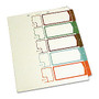 SJ Paper Side-Tab Table Of Contents Dividers, 5-Tab, Letter Size, Ivory/Multicolor