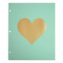 Divoga; 2-Pocket Paper Folder, Hearts Collection, Letter Size, Mint/Gold