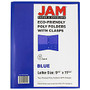 JAM Paper; 2-Pocket School Folder With Clasps, 9 1/2 inch; x 11 1/2 inch;, 1 inch; Capacity, Blue