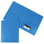 JAM Paper; Heavy-Duty 2-Pocket Presentation Folders, 9 inch; x 12 inch;, 1 inch; Capacity, Blue, Pack Of 6