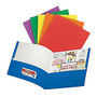 Office Wagon; Brand 2-Pocket Paper Portfolios, 8 1/2 inch; x 11 inch;, Assorted Colors, Pack Of 10