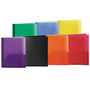 Office Wagon; Brand 2-Pocket Poly Portfolios With Prongs, 8 1/2 inch; x 11 inch;, Assorted Colors
