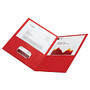 Office Wagon; Brand Leatherette Twin-Pocket Portfolios, Red, Pack Of 25