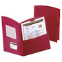 Oxford; Contour Twin-Pocket Folders, 100% Recycled, Red, Box Of 25