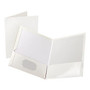 Oxford; Laminated Twin-Pocket Folders, 8 1/2 inch; x 11 inch;, White, Box Of 25