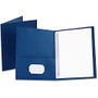 Oxford; Twin-Pocket Portfolio With Fasteners, 8 1/2 inch; x 11 inch;, Blue, Pack Of 25