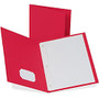 Oxford; Twin-Pocket Portfolio With Fasteners, 8 1/2 inch; x 11 inch;, Red, Pack Of 25