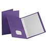 Oxford; Twin-Pocket Portfolio With Fasteners, Purple, Pack Of 10