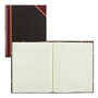 National; Brand 50% Recycled Black Texhide Record Book With Margin, 8 3/8 inch; x 10 3/8 inch;, 150 Pages