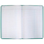 National; Brand Sewn Canvas Account Book, 12 1/8 inch; x 7 5/8 inch;, 50% Recycled, Green, 33 Lines Per Page, Book Of 300 Pages